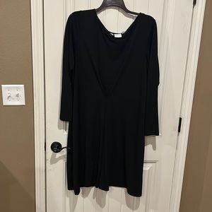 Long sleeved black dress Junarose stretchy fabric 2X